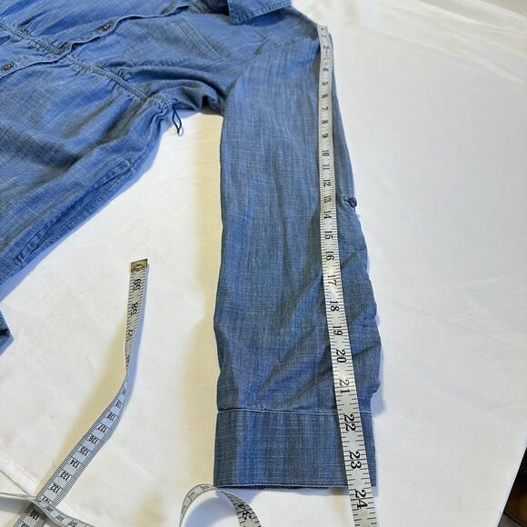 Motherhood Blue Denim Long Sleeve Shirt Maternity Dress With Pockets Size Small - Picture 11 of 12